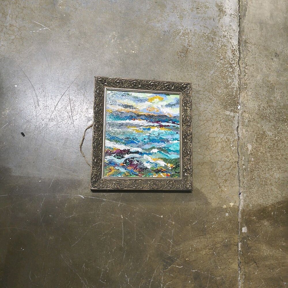 Original Acrylic Painting "Sunset On The Surf" 16" X 18" By Timothy Designs